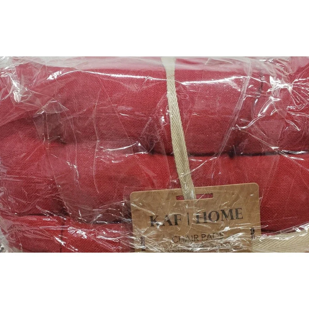 SET OF 4 THICK REVERSIBLE CUSHION CHAIR PADS with ties (17